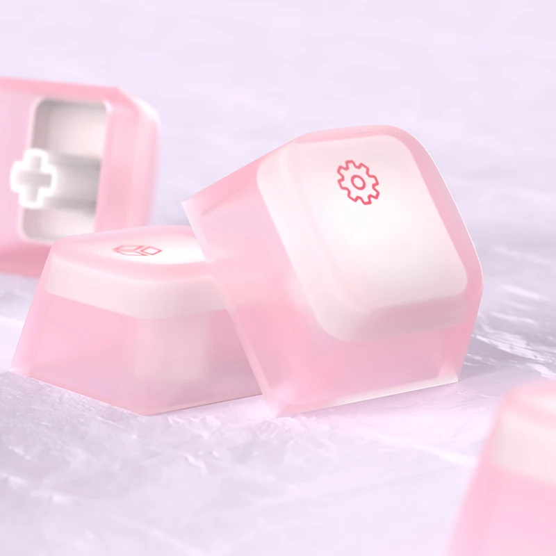108 Keys Silicone Keycap Jelly Pudding Mechanical Keyboard for MX Switch Chreey Profile White Keycaps DIY Backlit Jelly Crystal