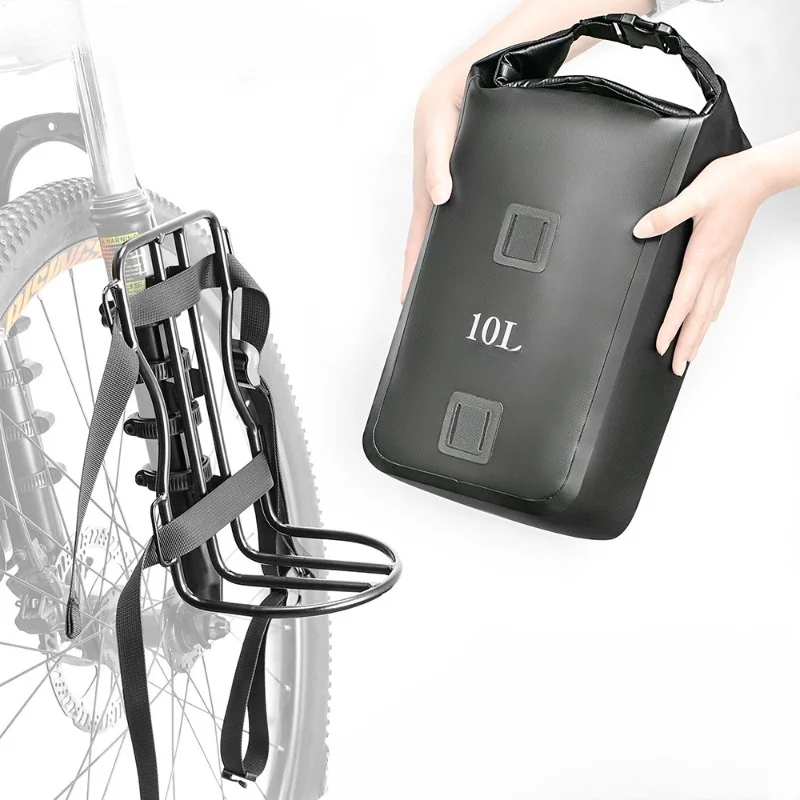 

Большая металлическая полка на переднюю вилку 10 л, полностью водонепроницаемая вместительная сумка для велосипеда с передней вилкой, дорожная машина, горный автомобиль, дорожные подвесные сумки