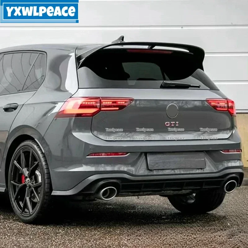 

For VW Volkswagen GOLF 8 MK8 Pro R-line GTI R 2020-2023 Spoiler ABS Black/Carbon Color Car Rear Roof Spoiler Trunk Lip Wing