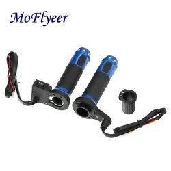 MoFlyeer-empuñaduras calefactadas eléctricas para motocicleta, manillar de 12V, agarre caliente, ATV, Scooter, 22mm, 7/8 