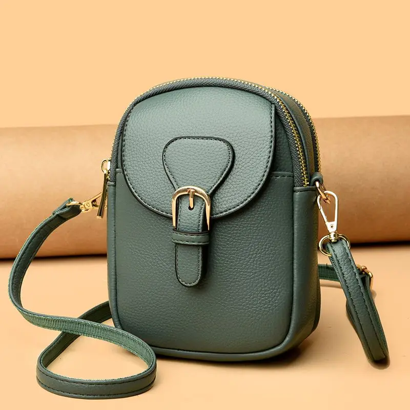 Mobile Phone Mini Bag for Women 2023 New Summer PU Leather Messenger Bag Versatile Large Capacity Vertical Shoulder