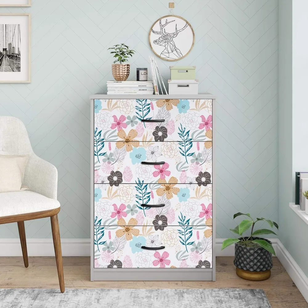 ورق جدران زهور مقاوم للماء وقابل للإزالة مقاس 17.71 × 98.43 قدم، تصميم أزهار دائمة، مثالي لجدران الحمام أو الخزانة #3