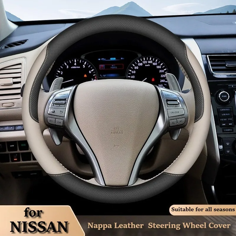 

Leather Car Steering Wheel Cover for NISSAN Sentra Altima Qashqai X-Trail Pulsar Versa Livina NISSAN Accessories Steering Covers