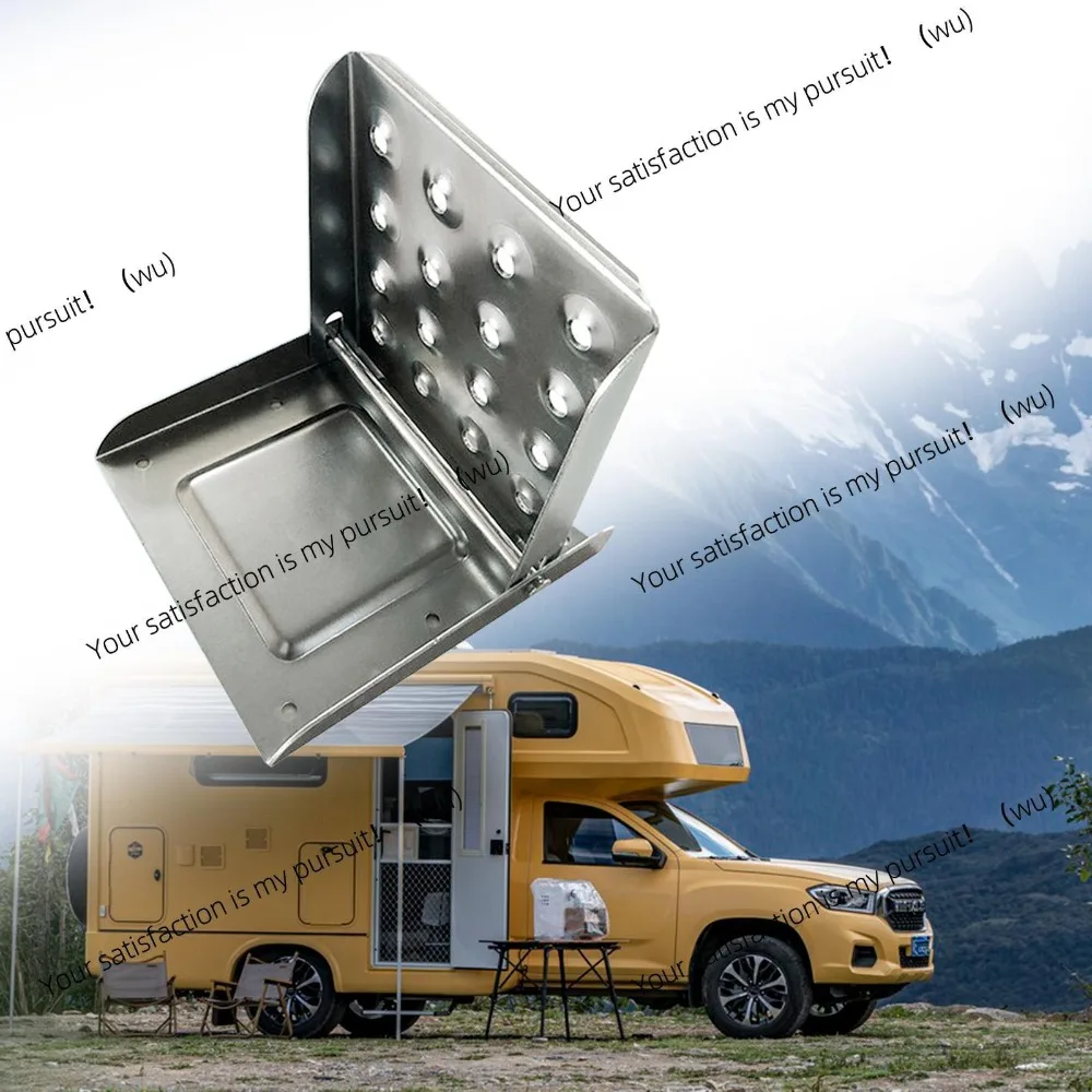 Sturdy Galvanized Folding Truck Step Rust Resistant Anti Slip Pedal Foldable Stair for RV Trailer Camper Horsebox Van