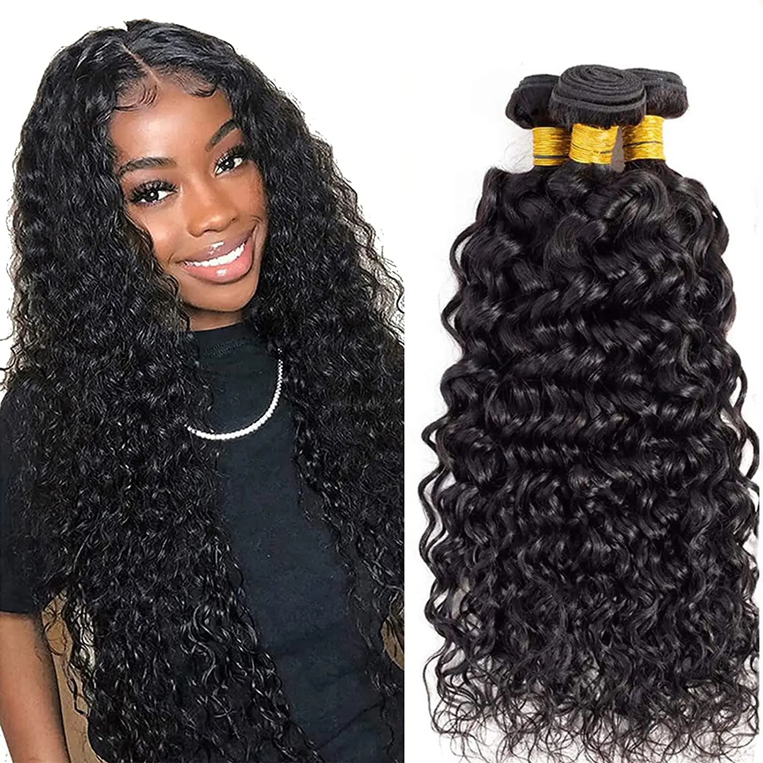 As extensões brasileiras do cabelo do Virgin para mulheres negras, cabelo humano encaracolado perverso, 3 pacotes, classificam 10A, 100% não transformados, 8-22 Polegada