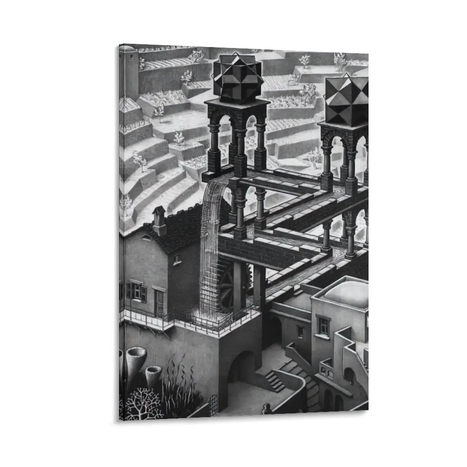 

Waterfall by M.C. Escher Canvas Painting anime figure anime decoration Paintings on the wall