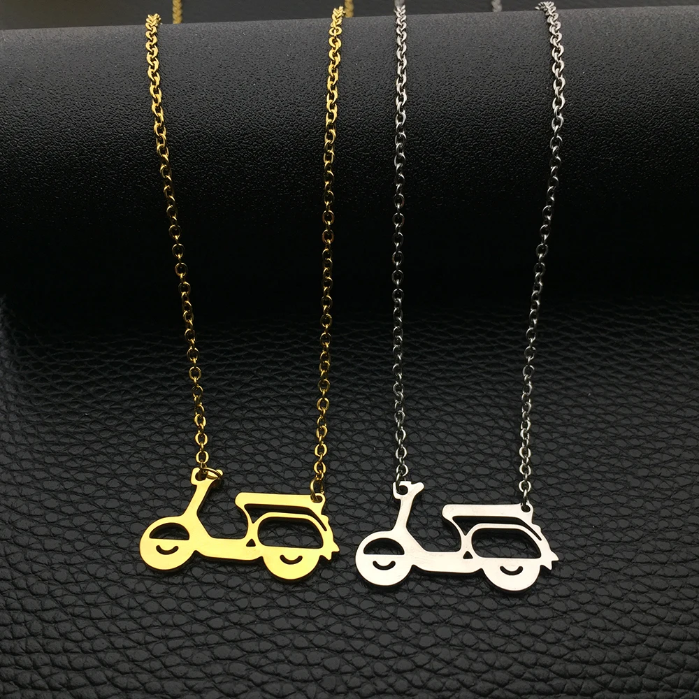 Scooter Pendant Stainless Steel Necklace New Design Charm Fashion Jewelry for Men and Women Gift YP7605