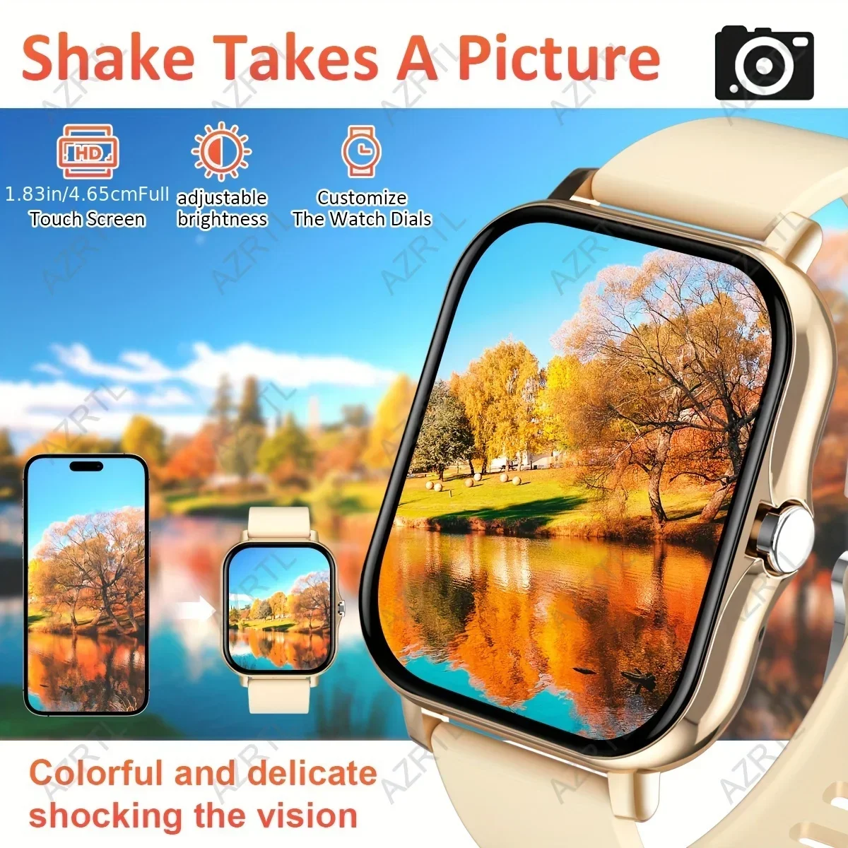 Monitor with Wireless Calling Custom Watch FacesMultiple Sports Modes Rechargeable BatteryNonWaterproof deal Gift for Holidays