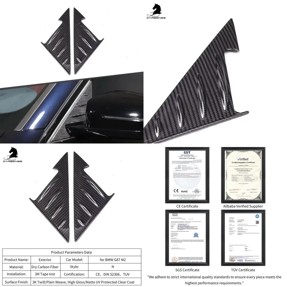 A Pillar Dry Carbon Fiber Triangle Trim Exterior Upgrade Accessories for G87 M2 2022+