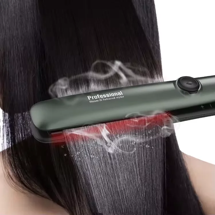 Hot Sale Professional Ceramic Plate Steam Hair Straightener with LED Display Electric Flat Iron for Household and Hotel Use