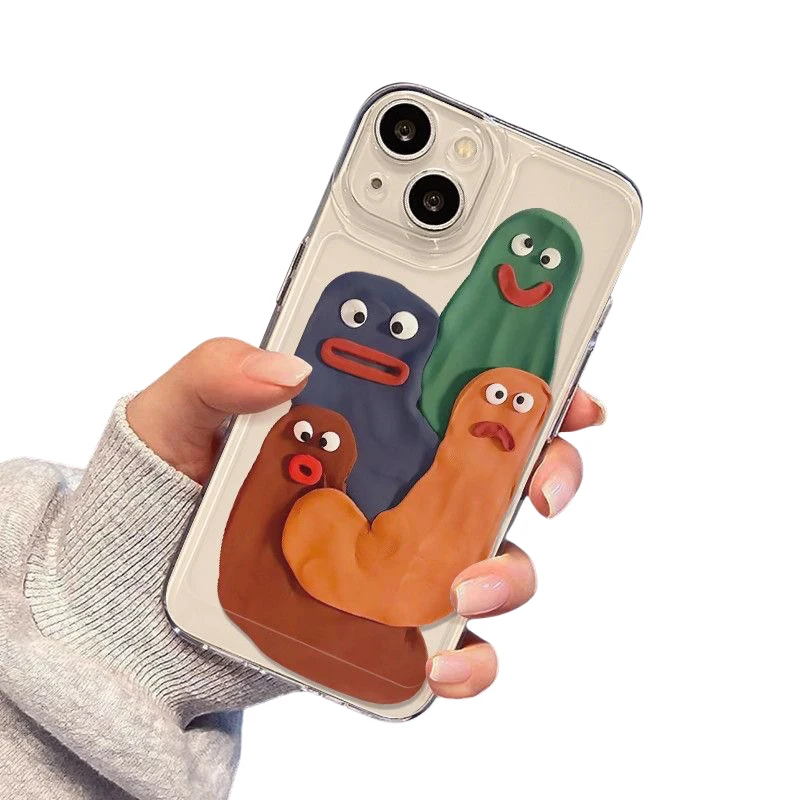 Funny Silly Putty Phone Case For iPhone 11 12 13 14 15 16 Pro Max XR X XS Mini 8 7 Plus SE 2020 Fashion Clear Case