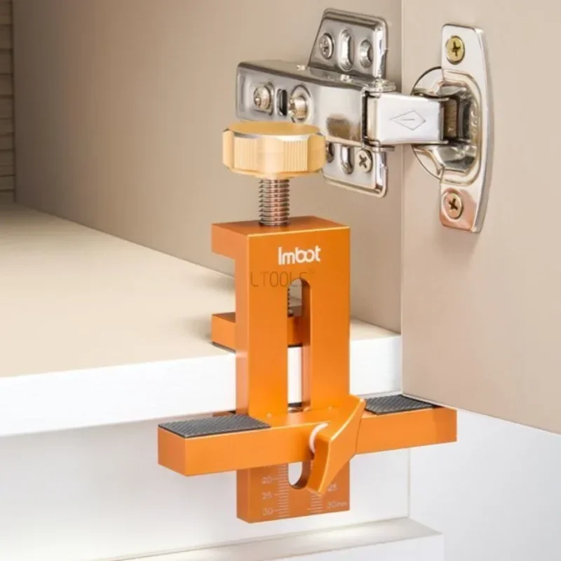 Cabinet Door Panel Install Jig Adjustable Cupboard Door Quick Positioning Mounting Clamp Woodworking Fixing Fixture Aluminum Jig