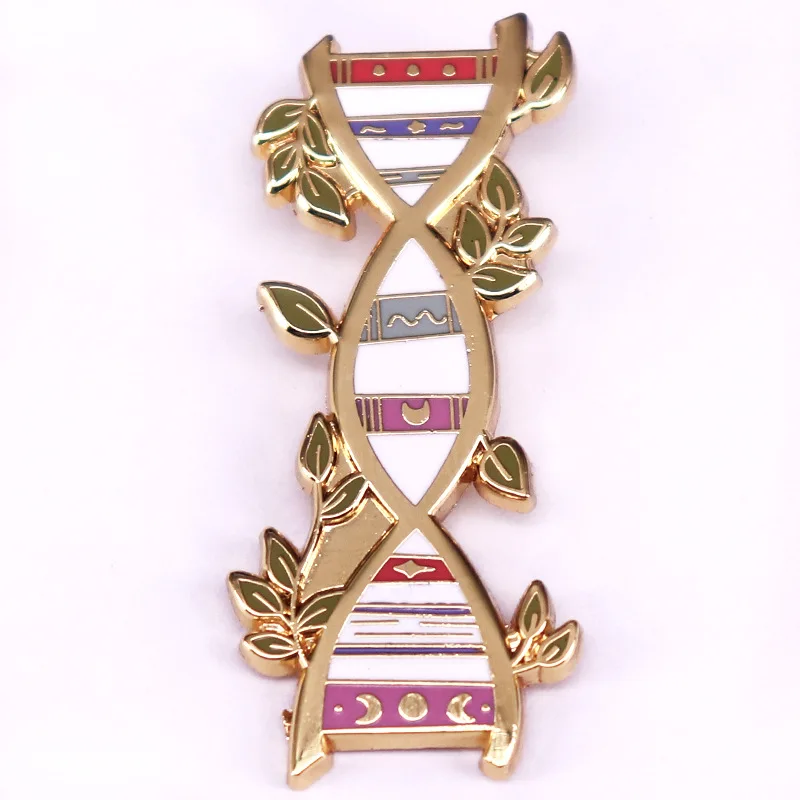 A3421 Cartoon Enamel DNA Double Helix Brooch Medical Biology Fashion Jewelry Lapel Badge Pins Nurse Doctor Uniform Pin Gift