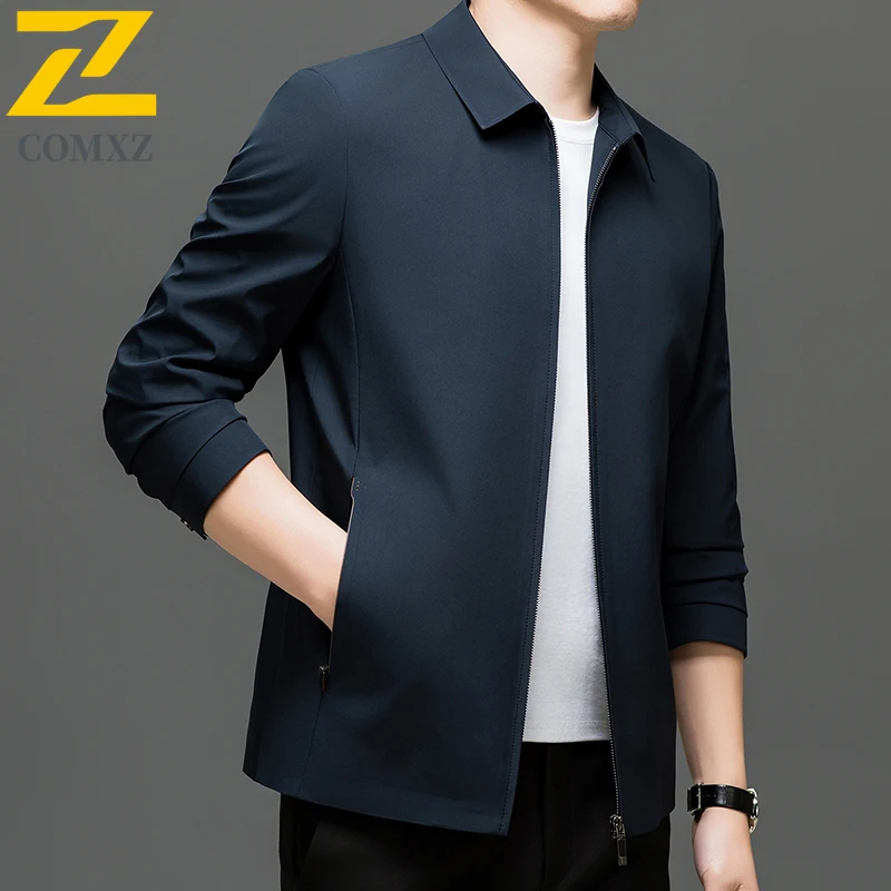 2025 Business Jacket Men Premium Fashion  Outdoor Work Coat Casual Solid Color Lightweight Spring And Autumn Thin Overcoat
