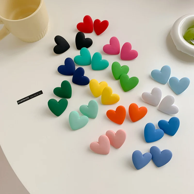 Heart Red White Black Yellow Earrings Love Statement Wedding Geometric Heart Bohemian Vintage Acrylic Trend Party Jewelry image 4
