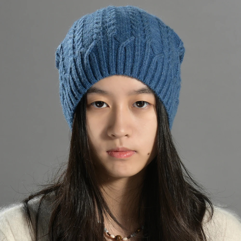 

Женские кашемировые шерстяные шапки Jaxmonoy, женская зимняя толстая теплая вязаная шапка, женская модная простая кепка с черепами, Новое поступление