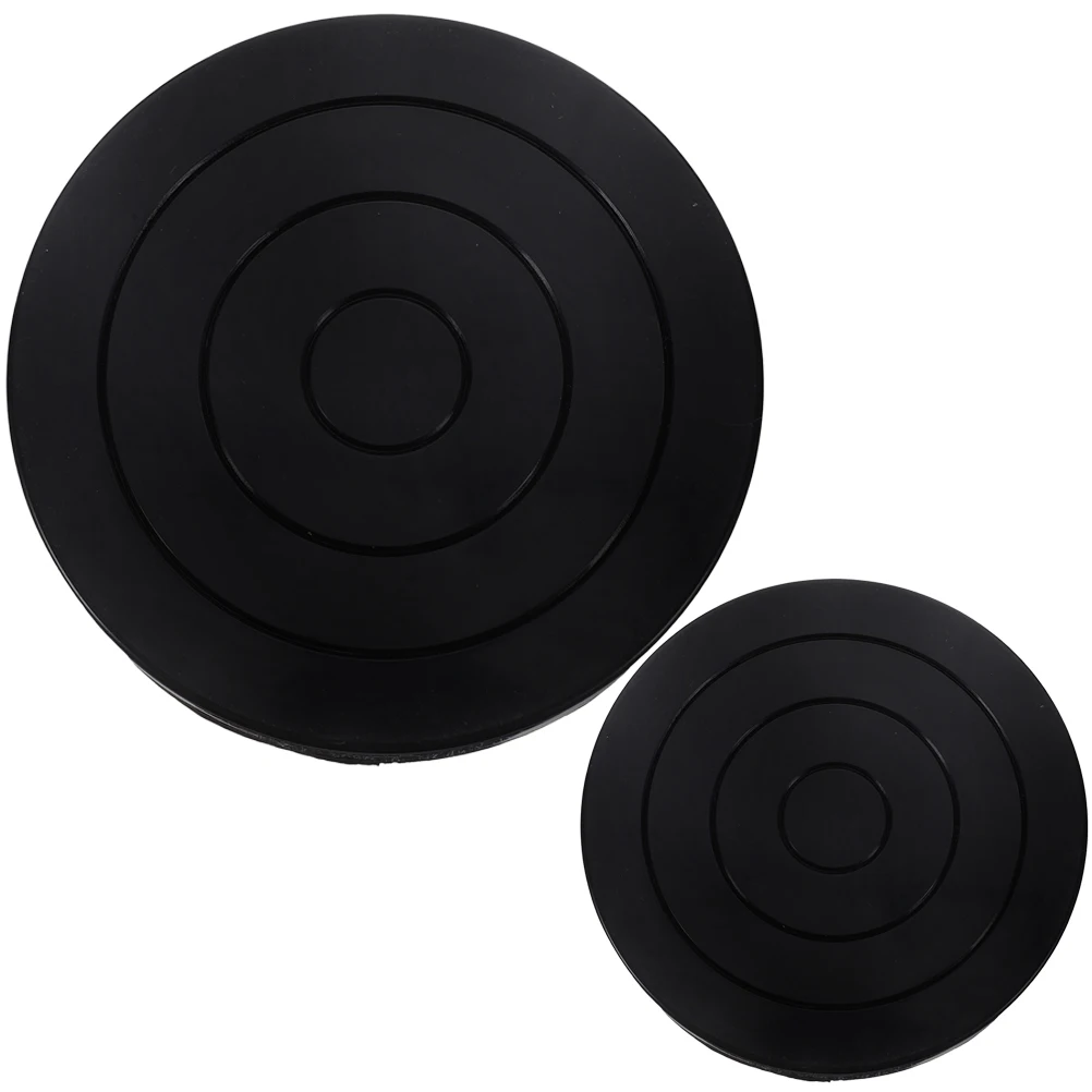 Plato giratorio de arcilla de 11,2 cm, herramienta de escultura de rueda de cerámica de doble cara, Base giratoria de plástico de 360 grados para pastel, 2 uds.