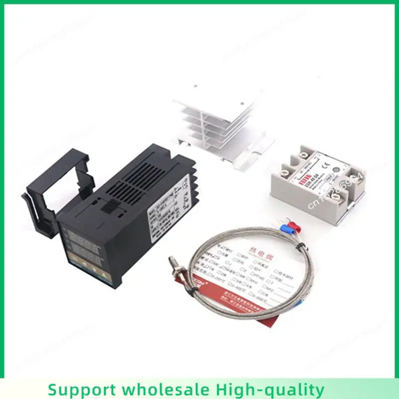 ABSF REX-C100 温度コントローラー デジタル サーモスタット キット 出力最大 40A リレー K 熱電対プローブ