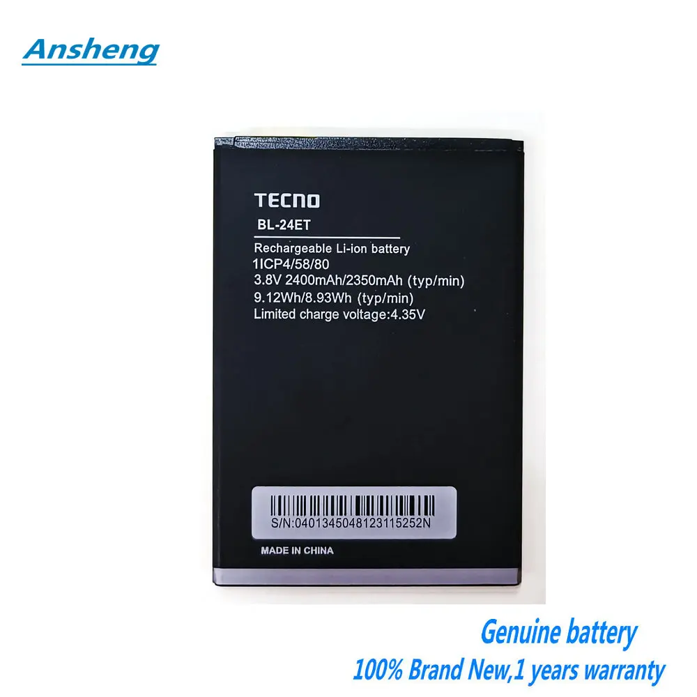 

Original 3.8V 2400mAh BL-24ET Battery For Tecno F1 F3 POP 1 B1F Smart Phone