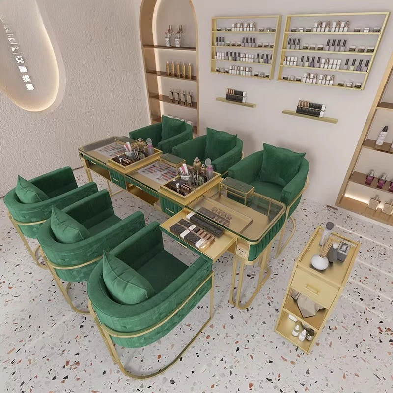 

Nordic Modern Nail Table New Self Vacuum Cleaner Multifunctional Models Nail Table Marble Desktop Luxury Salon Furniture TYMT