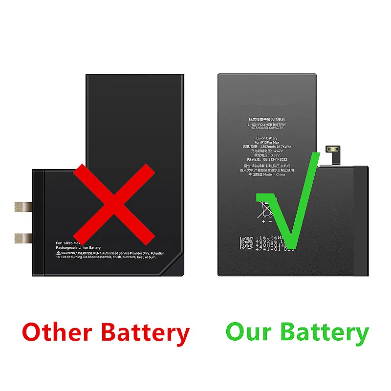 Battery for iPhone 12 Pro Max 13 13Mini 14 Plus 15Plus 15ProMax Settings iOs18 No Pop-up Message Health 100% ,Show “USED” image 2