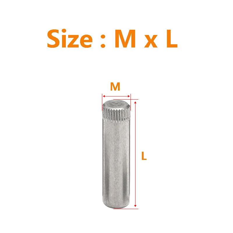 

M1.5~M8 304 Stainless Steel Knurled Pin Cylindrical Pin Shaft Pin Toy Connecting Rod Lock Hinge Pin