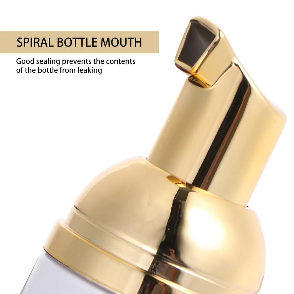 

12pcs Foaming Bottles Refillable Empty Travel Dispenser Golden Baby Shampoo Facial Cleanser Portable LeakProof Reusable