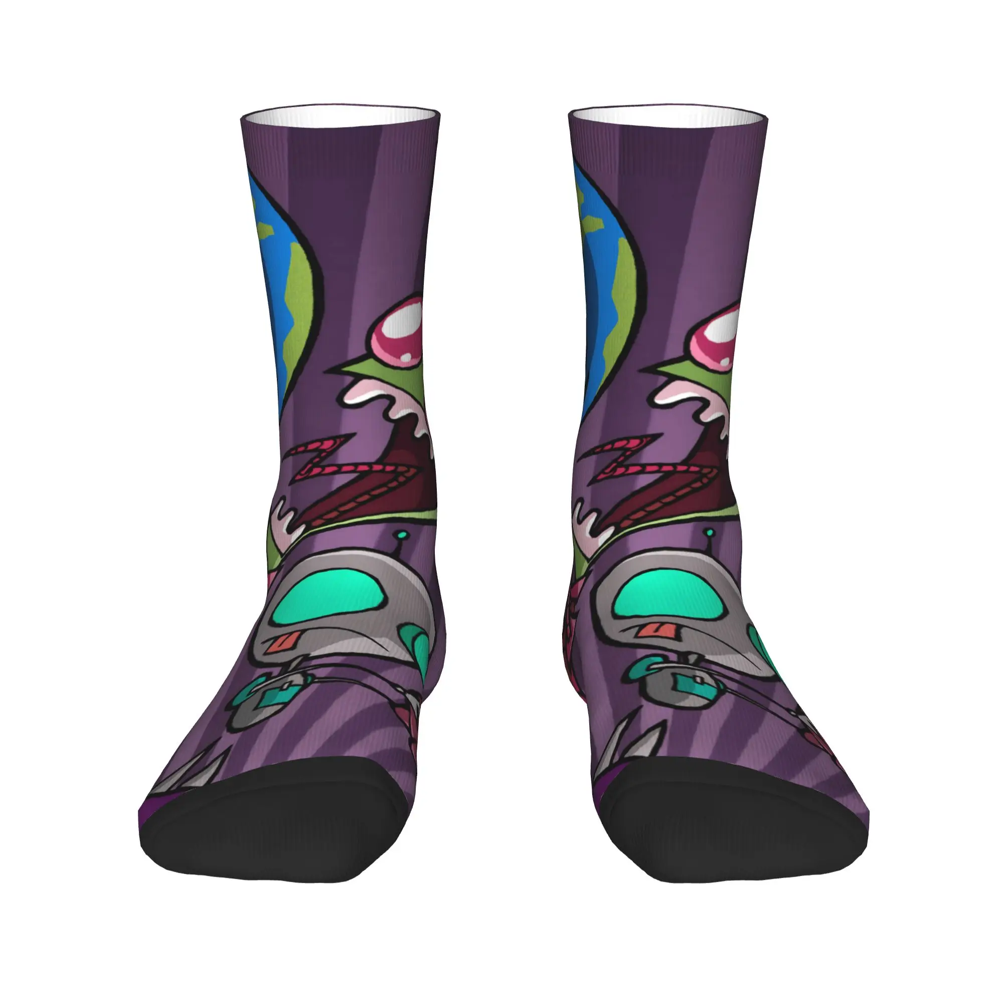 جوارب Invaders Zims جوارب جرافيك غير قابلة للانزلاق جوارب للزوجين دافئة وناعمة للشتاء كاواي لركوب الدراجات