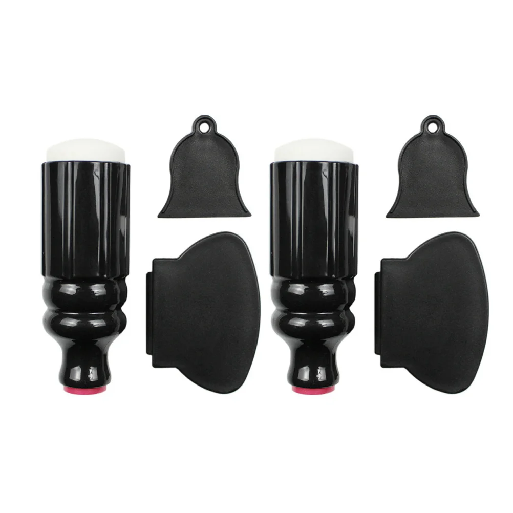 Kit de tampons grattoirs pour bricolage, outil de scellage de transfert de Nail Art, tête en Silicone, plaque de manucure Durable, vernis de conception d'estampage artistique 2 ensembles