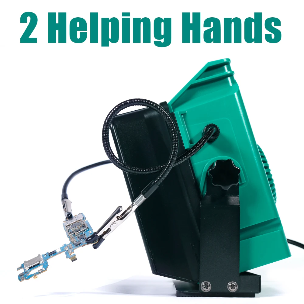 948DQ-I 200W Soldering Fume Extractor Filter Smoke 110W Soldering Iron Station with 2 Helping Hands