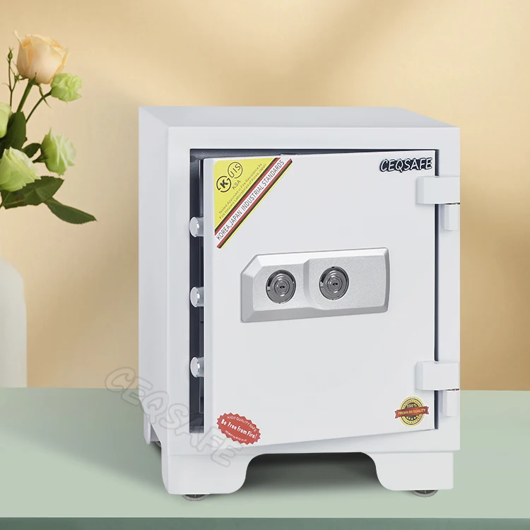 Caja Fuerte Resistente al Fuego de Acero CEQSAFE, Caja Fuerte con Doble Cerradura de Seguridad, Caja Fuerte a Prueba de Fuego para el Hogar