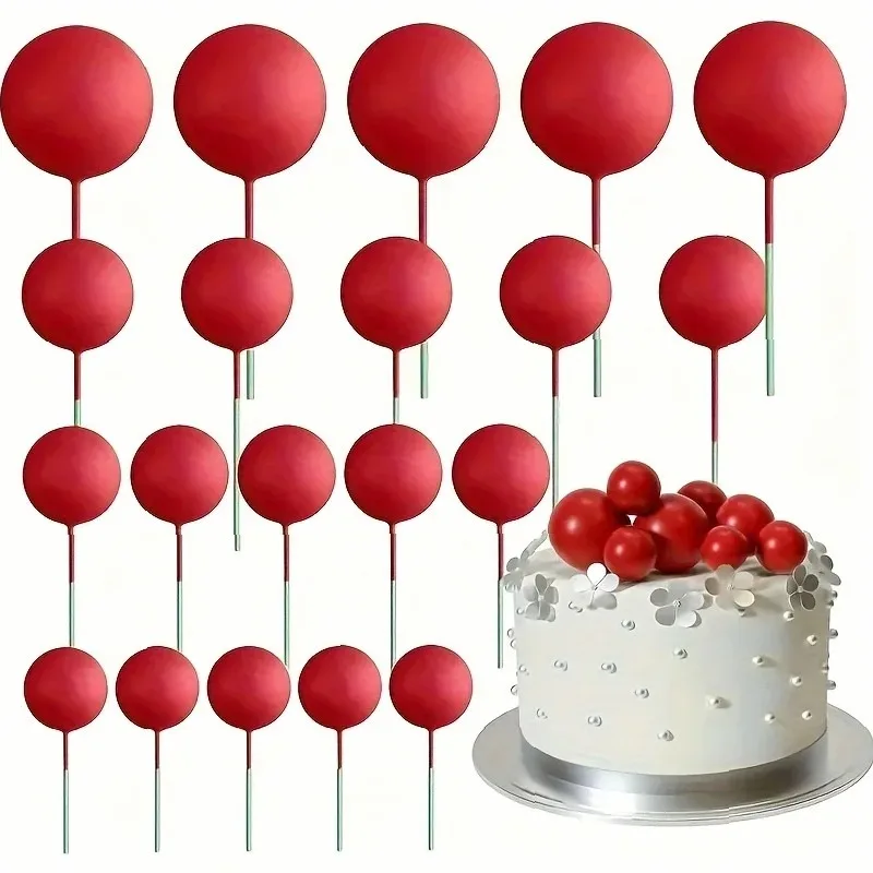 20pcs Pearl Ball Coaster Cake Topper, Dessert Table Decor, Baking Supplies, Party Cake Decoration, Wedding DIY
