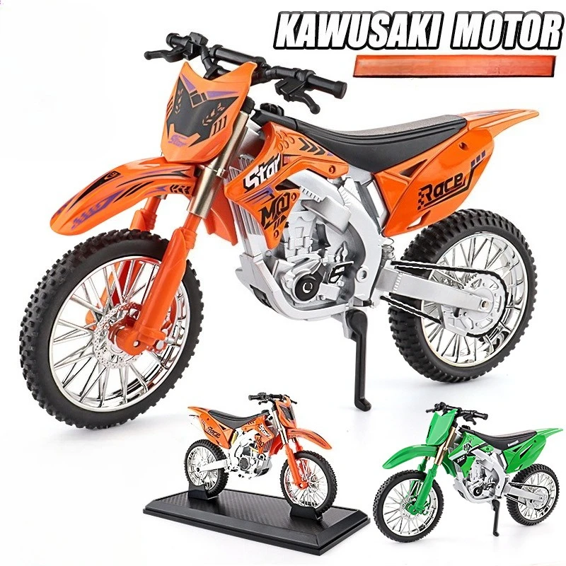 

1: 10 Kawasaki KDX250 Mountain Off road Motorcycle Model Alloy Racing Motorcycle Ornament Male Trendy Toy