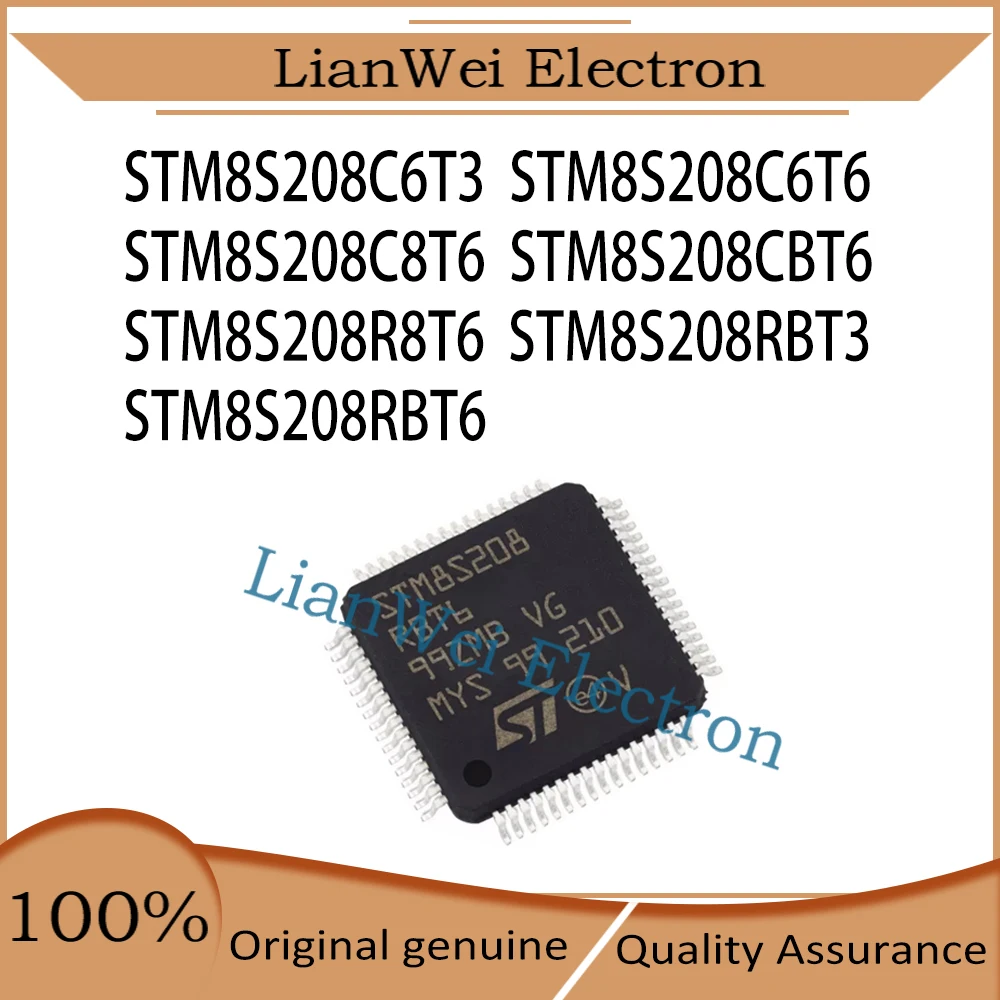 STM8S208C6T3 STM8S208C6T6 STM8S208C8T6 STM8S208CBT6 STM8S208R8T6 STM8S208RBT3 STM8S208RBT6 STM8S208 IC MCU Chipset