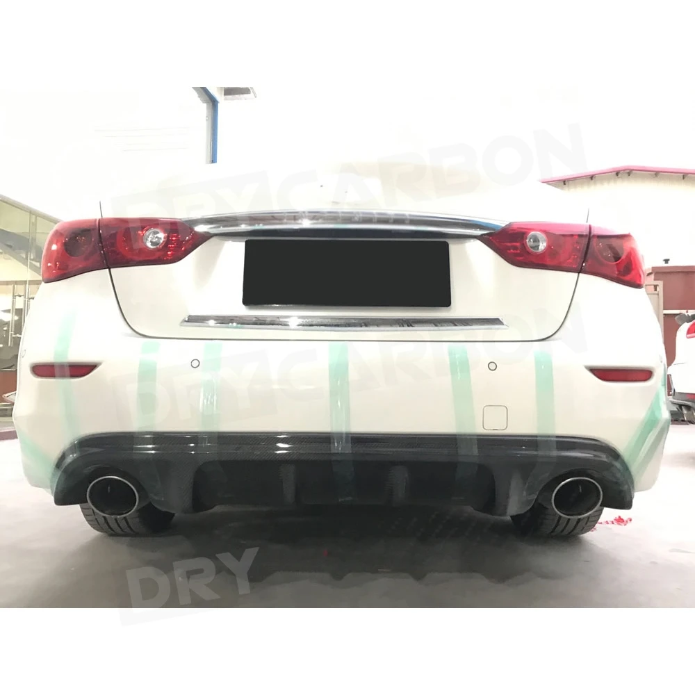 

Carbon Fiber Rear Lip Diffuser Spoiler for Infiniti Q50 Q50S 2014-2017 FRP Back Bumper Trim Cover Accessories