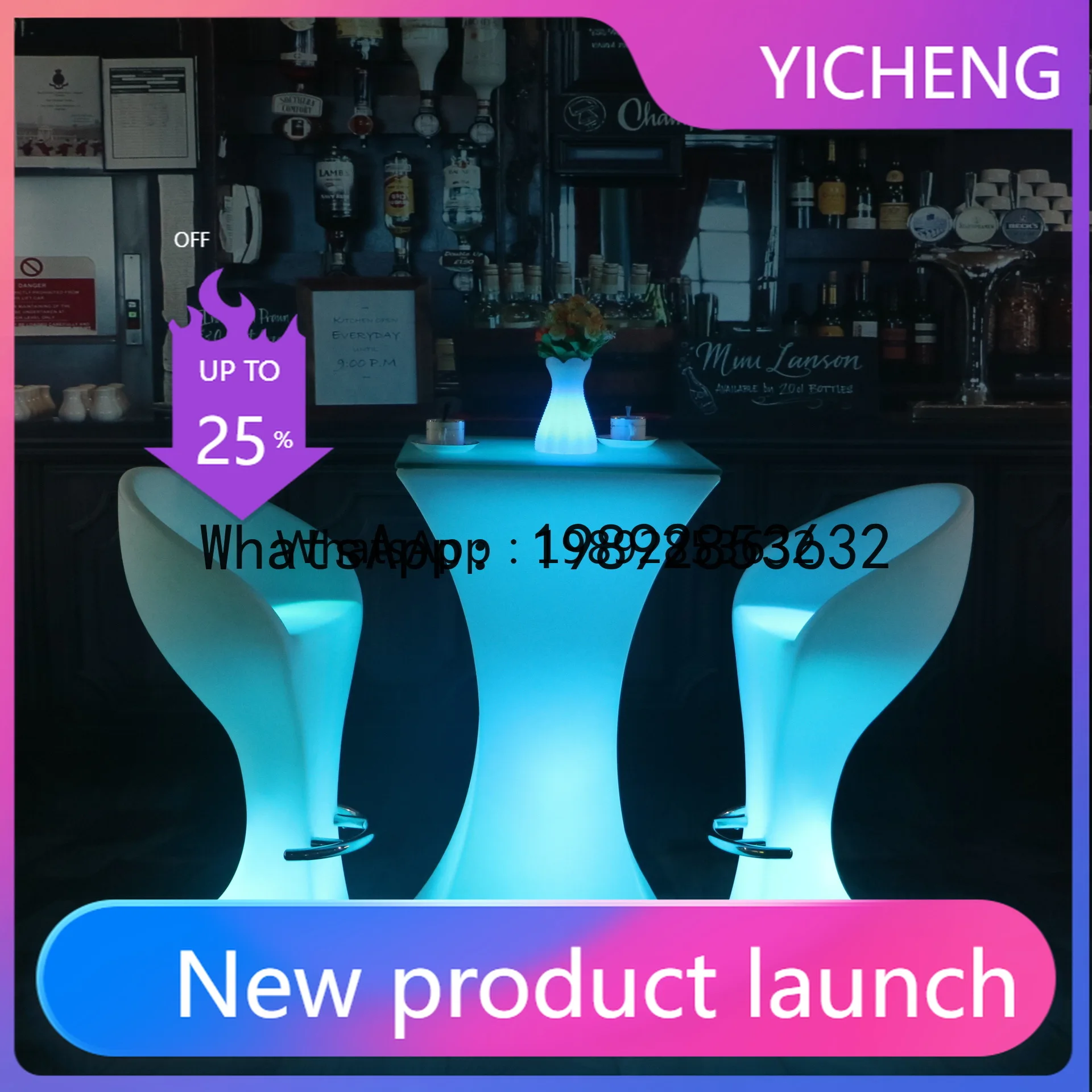 

LYY High Bar Table Bar Luminous Small Waist Creative Bar Table Luminous Furniture KTV Small Coffee Table