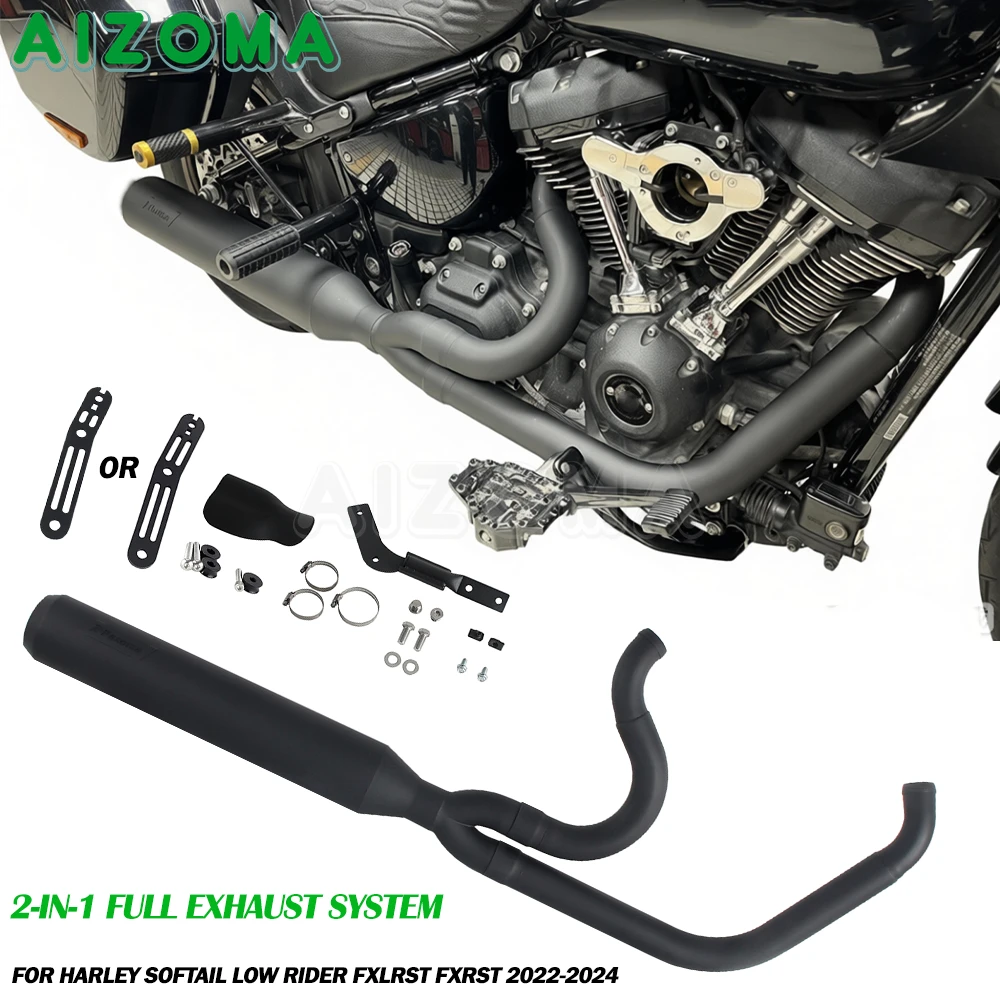 

2-into-1 Full Exhaust System For Harley Softail Low Rider ST FXLRST EI Diablo FXRST 117 2022-2024 Motorcycle Exhaust Muffler Kit