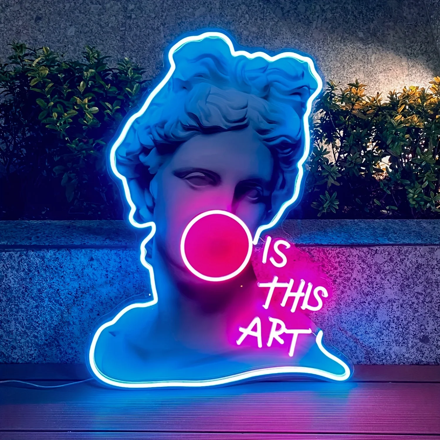 Vibrant Apollo Neon Sign USB Powered Wall Art with "IS THIS ART" Design LED Neon Light for Party Home Bar Bedroom Home Decor