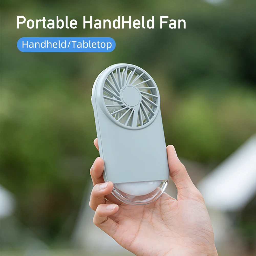 

2024 Portable Personal Handheld Fan 1200mAh USB Rechargeable Desktop 4 Gear Electric Fans for Camping Outdoor Travelling