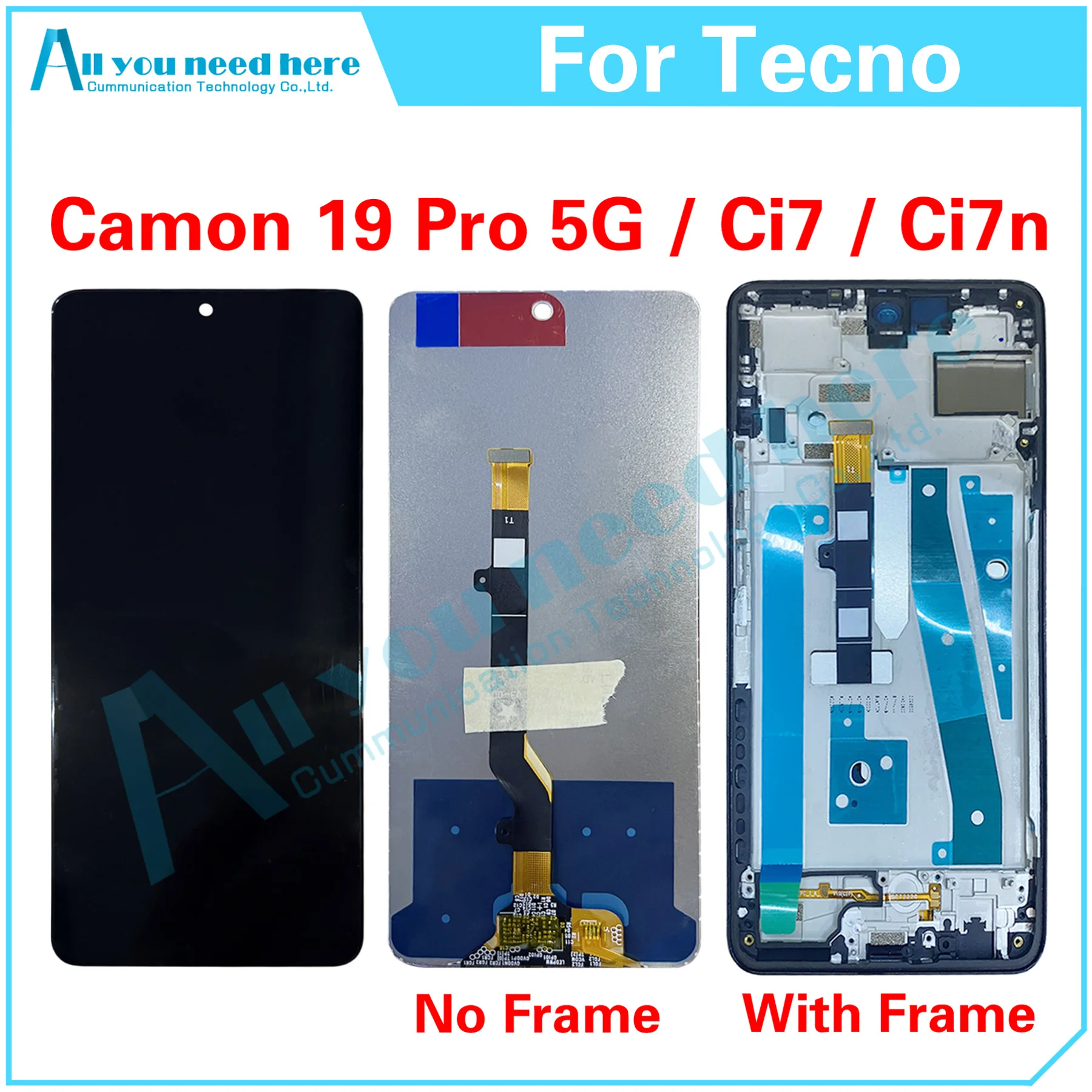 100% Test For Tecno Camon 19 Pro 5G Ci7 Ci7n Camon19Pro LCD Display Touch Screen Digitizer Assembly Repair Parts Replacement