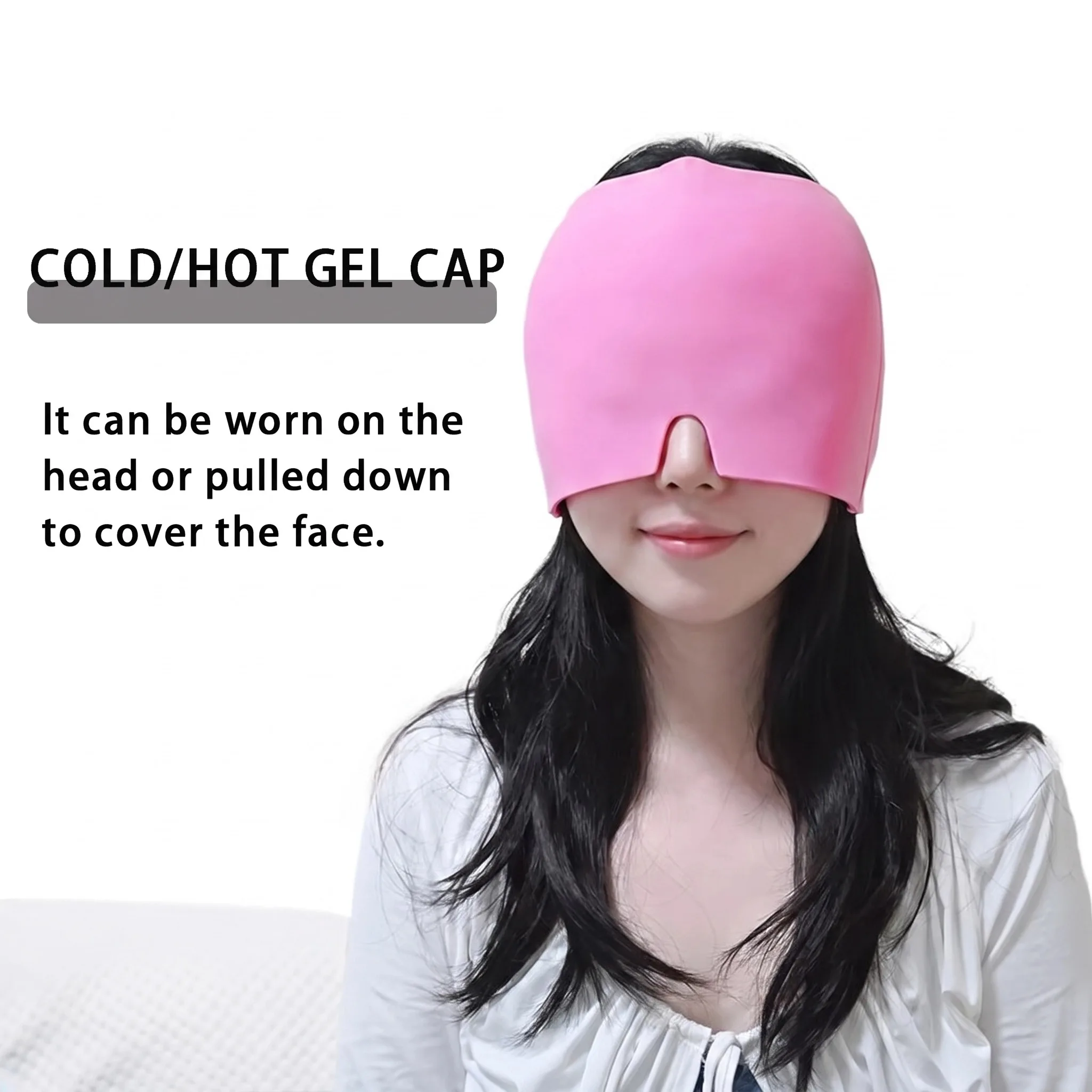 Gel Hot Cold Therapy Headache Migraine Relief Cap For Chemo,Sinus,Neck Wearable Therapy Wrap Stress Pressure Pain Relief Massage