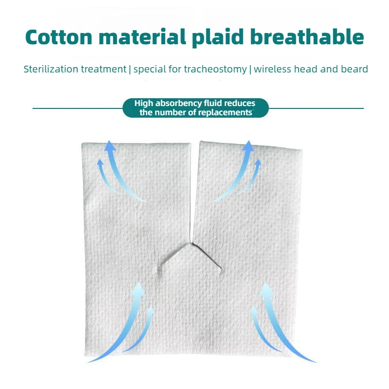 10Pcs Sterile Split Gauze Sponges 4 Inch 8-Ply Tracheostomy Catheter Drainage Dressing First Aid Nonwoven Absorbent Medical Kit