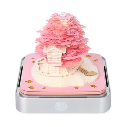 Omoshiroi-Bloc de notas 3D con calendario, Bloc de notas 3D con Árbol de Sakura, Bloc de notas artístico 3D, Bloc de notas bonito, regalo de Navidad, 2024