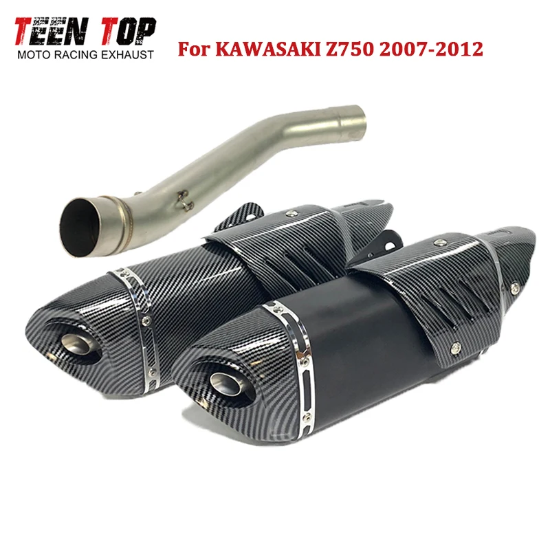 

Motorcycle Exhaust Muffler For Kawasaki Z750 Slip-on Exhaust 51mm Exhaust Elbow 304 Stainless Steel Z750 Escape Moto Middle Tube