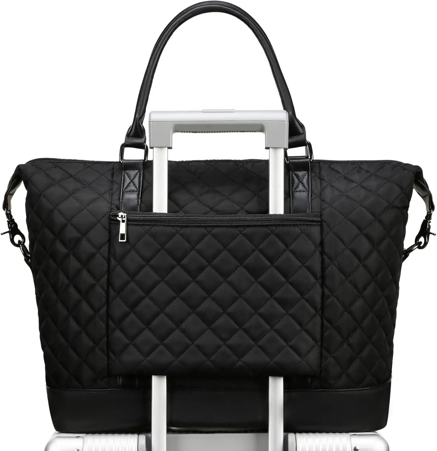 

Ladies Canvas Weekender Bag with Zipper, Trolley Sleeve for Travel and Overnight Use