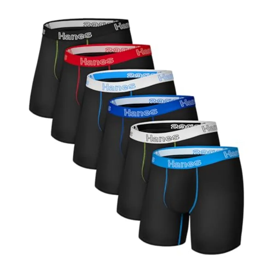 

Men's Boxer Brief Underwear Pack, Stretch Cotton Boxer Briefs for Men, Moisture-wicking, 6-pack