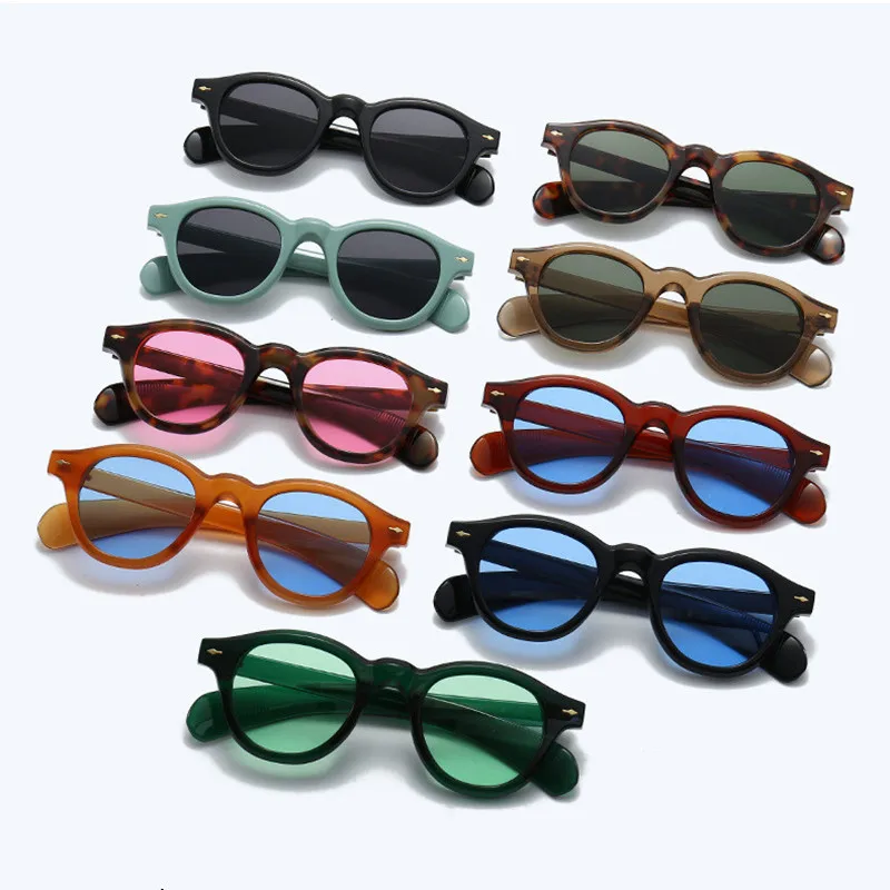 Ins Retro Sunglasses Men Ultralight  Frame Elliptical shape Women Sun Glasses Outdoor High Quality Travel Eyewear