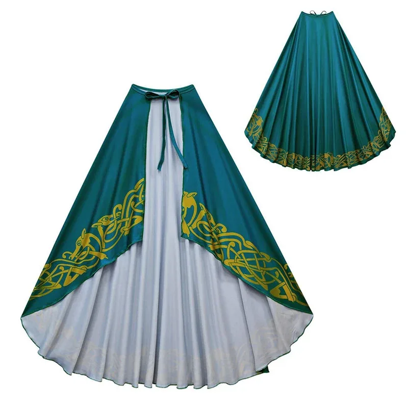 l2025l Halloween Brave Merida Dress Girl Rapunzel Princess Cloak Halloween for Kid Merida Cosplay Anime Fancy Skirt Festival Car