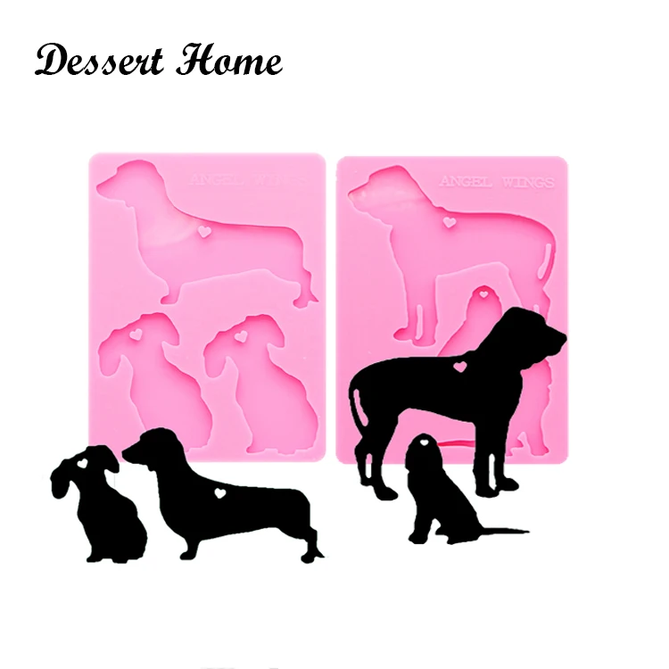 DY0167 Resin Silicone dog family Mold Epoxy Resin Molds For DIY dottie family Keychain Jewelry Making Tools Shining resin moldes