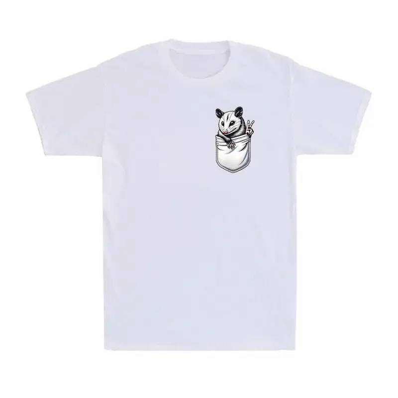 Possum in Pocket Peace Sign Hand Funny Lovers Vintage Men's T Shirt